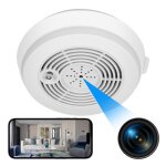 Dtecteur de fume camra espion full hd 1080p pir vision nocturne wifi app android ios + sd 64go yonis ...