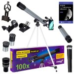 Tlescope astrophotographie levenhuk blitz 50 base avec zoom, oculaires et accessoires