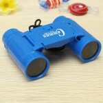 Telescope binoculaire jouet a grossissement 2, 5 x 26 pour enfants + sangle de cou, bleu