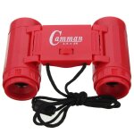 Telescope binoculaire jouet a grossissement 2, 5 x 26 pour enfants + sangle de cou, rouge