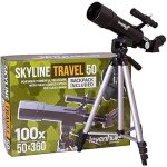 T�lescope r�fracteur - levenhuk - skyline travel 50 - 135x grossissement - compact et l�ger - accessoires ...