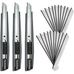 Teppd - couteau professionnel 3pcs avec 20pcs lames / lames détachables de 9mm / lame de couteau 60 degrés ... Teppd - couteau professionnel 3pcs avec 20pcs lames / lames détachables de 9mm / lame de couteau 60 degrés ...