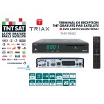Terminal de reception tnt gratuite par satellite hd - triax thr 9930 - avec carte d'acces tntsat