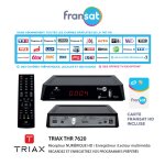 Terminal satellite numerique hd fransat triax thr 7620 - carte fransat hd incluse Terminal satellite numerique hd fransat triax thr 7620 - carte fransat hd incluse