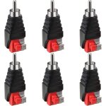 Tggd - 6 pcs rca vers haut - parleur adaptateur fiche cinch sans soudure haut - parleur phono rca mle ...