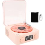 The waves portable bluetooth speaker four modes wireless vintage retro waves vinyl record player with ...