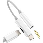 Thef - adaptateur usb c  3, 5 mm casque (2 in1) cble auxiliaire audio pour apple iphone 16 type c charge ...