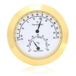 Thermom�tre et hygrom�tre rond pour etui de violon et guitare (dor�)