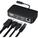 Thunderbolt station d'accueil double ecran, hub 4k 60 hz, hub mst 4 en 1 avec c�ble int�gr�, displayport ...