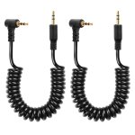 Tianyi - lot de 2 cbles audio 2, 5 mm trs 3 broches mle vers mle stro auxiliaire spirale pour camscope, ...