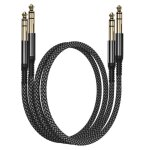 Tianyi - lot de 2 cbles de guitare trs 6, 35 mm - 1 m - fiche stro 1 / 4  - en nylon tress - jack ...