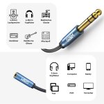 Tianyi - adaptateur audio jack 6, 35 mm mle vers jack 3, 5 mm rallonge de casque avec contacts plaqus ...