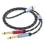 Tianyi - cble audio lightning vers double 6, 35 mm ts mono stro 6, 35 mm compatible avec iphone 12 ...