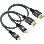 Tianyi - câble micro hdmi vers hdmi 2m lot de 2, nylon tressé câble hdmi a vers micro hdmi d, supporte ... Tianyi - câble micro hdmi vers hdmi 2m lot de 2, nylon tressé câble hdmi a vers micro hdmi d, supporte ...