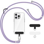Tianyi - cordon telephone portable rglable, avec 2 patchs durables and boucle en cuir noir pour accrocher ...