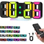 Tianyi - horloge murale numrique, digitale rveil lumineux led, rveil numrique  led 3d, horloge numrique ...