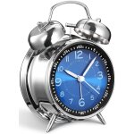 Tianyi - rveil vintage  double cloche pour les dormeurs lourds, finition mtallique bleu bijou, silencieux, ...