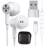 Tlp - ecouteurs usb c avec microphone hifi stro usb c casque avec usb c vers a adaptateur pour samsung ...