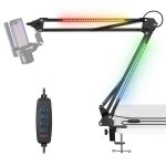 Todeco bras micro avec lumi�re rgb, suspension supports de microphone r�glable avec support de bureau, ...