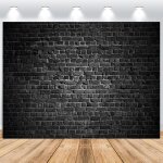 Toile de fond en mur de briques 1. 5x1m, mur de briques noires rtro thme vinyle fond de photographie ...