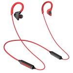 Tour de cou suspendu bluetooth couteur sans fil basse mains libres casque de jeu avec micro, rouge