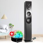 Tour de son blacktower lecteur cd, bluetooth, fm et usb, 100w , tlcommande, jeu de lumire boule led, ...
