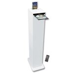 Tour de son blanche avec lecteur cd, bluetooth, fm et usb, 60w + t�l�commande