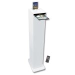 Tour de son blanche avec lecteur cd, bluetooth, fm et usb, 60w + tlcommande
