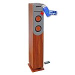Tour de son finition bois avec lecteur cd, bluetooth, fm et usb, 100w + t�l�commande + cl� usb 32go