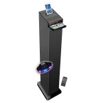 Tour de son noire avec lecteur cd, bluetooth, fm et usb, 60w , tlcommande, jeu de lumire ovni led