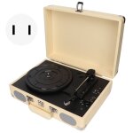 Tourne - disque bluetooth avec 2 haut - parleurs integres, stereo portable a 3 vitesses, prise americaine ...