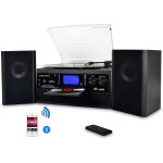Tourne - disque bluetooth viny pour cd, cassette, radio am / fm et entrée auxiliaire, port usb et encodage ... Tourne - disque bluetooth viny pour cd, cassette, radio am / fm et entrée auxiliaire, port usb et encodage ...