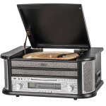 Tourne disques multifonctions bluetooth / cd / k7 / am / fm mod�le cambridge noir