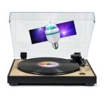 Tourne disque platine vinyle thomson tt300 - bois / noir - 33 / 45 tours, lecture / retour du bras auto. ...