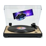 Tourne disque platine vinyle thomson tt300 - bois / noir - 33 / 45 tours, lecture / retour du bras auto. ...