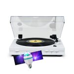 Tourne disque platine vinyle thomson tt355 blanche 33 / 45 tours, lecture / retour du bras auto. ampoule ...