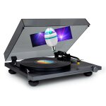 Tourne disque platine vinyle thomson tt700 sortie rca - (33 / 45 tours) - finition alu , ampoule diams ...