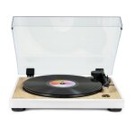Tourne disque pr� - amplifi� thomson tt301 finition bois / blanc - 33 / 45 tours, lecture et retour du ...