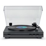 Tourne disque pr� - amplifi� thomson tt355 noir 33 / 45 tours, lecture et retour du bras automatique, ...