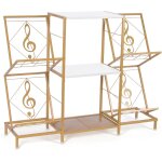 Tourne disque support, meuble platine vinyle avec range vinyle a 4 niveaux et cadre métallique, rangement ... Tourne disque support, meuble platine vinyle avec range vinyle a 4 niveaux et cadre métallique, rangement ...