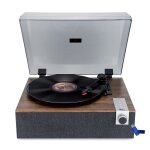 Tourne - disque vinyle ea - pl200 - wood - haut - parleurs intgrs 40 watts pmpo - 33, 45 et 78 tours ...