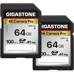 Trahoo - [5 ans rcupration de donnes gratuite] gigastone 64go lot de 2 carte sd, 4k camera pro, vitesse ...
