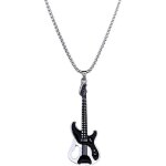Trahoo - collier avec pendentif guitare, collier en acier inoxydable pour hommes avec pendentif, acier ... Trahoo - collier avec pendentif guitare, collier en acier inoxydable pour hommes avec pendentif, acier ...