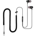 Trahoo - extra long casque filaire pour tv avec 12 pieds  ressort enroul cble d'extension, couteurs ...