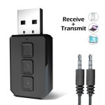 Transmetteur rcepteur audio sans fil, usb, bluetooth 5. 0, adaptateur stro sans fil, dongle avec micro ...