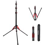 Trpied de lumire pliable, hauteur maximale : 192 cm, support compact et lger en aluminium avec vis ...