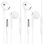 Trkk - lot de 2 couteurs intra - auriculaires de 3, 5 mm avec cble, pour samsung, avec microphone et ...