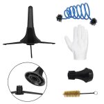 Trompette en laiton accessoires support support + muet + brosse a corde + brosse a piston + gants Trompette en laiton accessoires support support + muet + brosse a corde + brosse a piston + gants