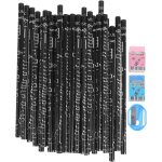 Trust - lot de 36 crayons  notes de musique - etui en bois - clavier de piano pour enfants - grands ...
