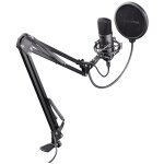 Trust gaming gxt 252 + emita plus microphone usb cardiode avec bras de micro pour podcast, streaming, ...
